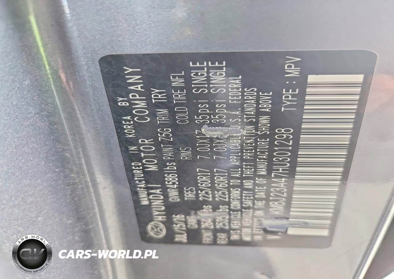 2017 Hyundai Tucson Se VIN:KM8J23A47HU301298 - 12