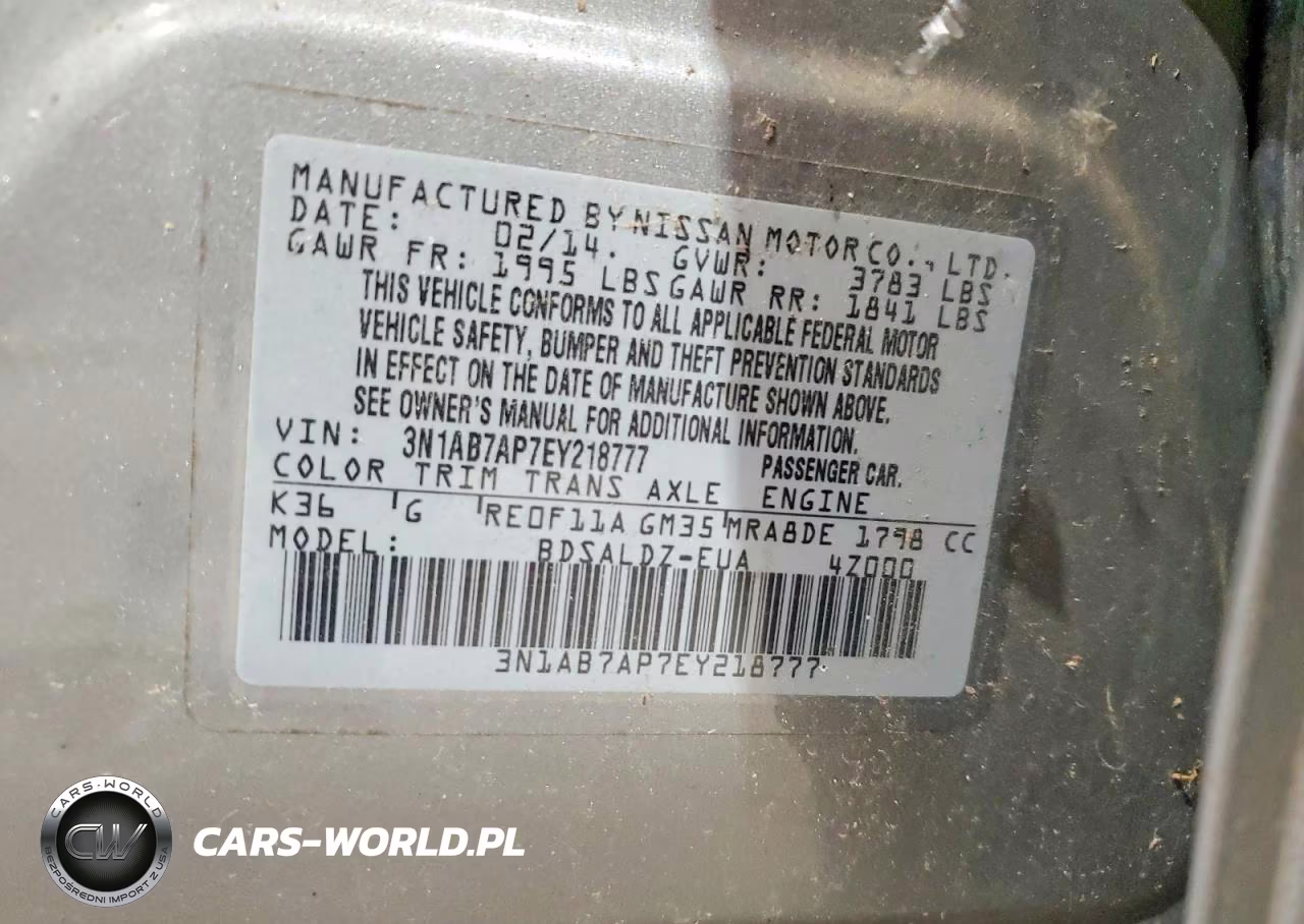 2014 Nissan Sentra Fe+ S-Fe+ Sv-S-Sl-Sr-Sv VIN:3N1AB7AP7EY218777 - 12