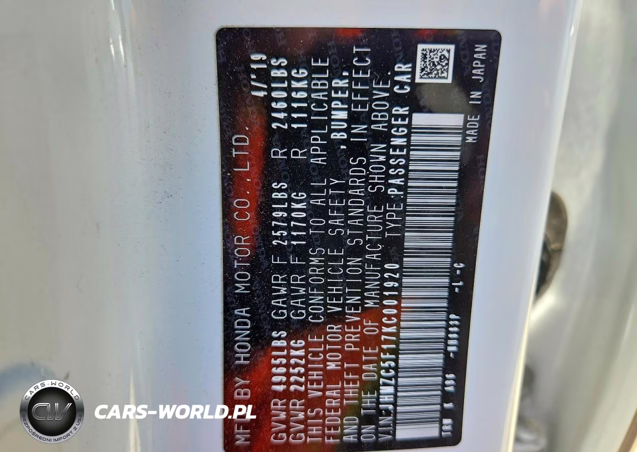 2019 Honda Clarity VIN:JHMZC5F17KC001920 - 12
