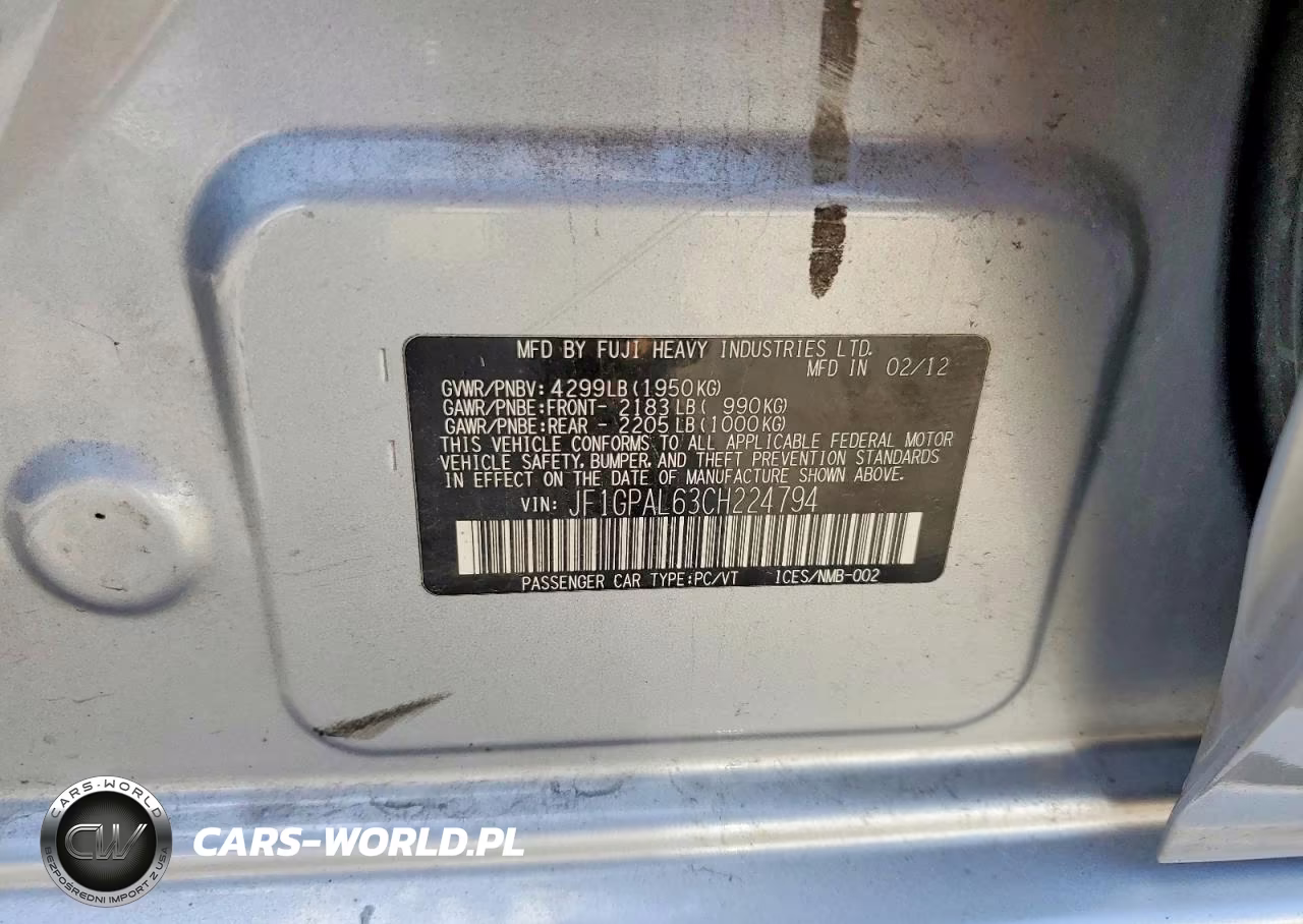 2012 Subaru Impreza Sport Premium VIN:JF1GPAL63CH224794 - 13