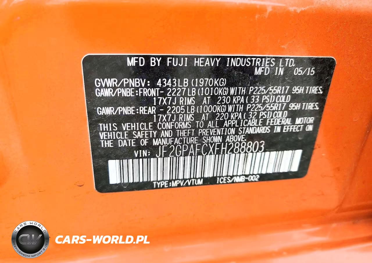 2015 Subaru Xv Crosstrek 2.0 Premium VIN:JF2GPAFCXFH288803 - 13