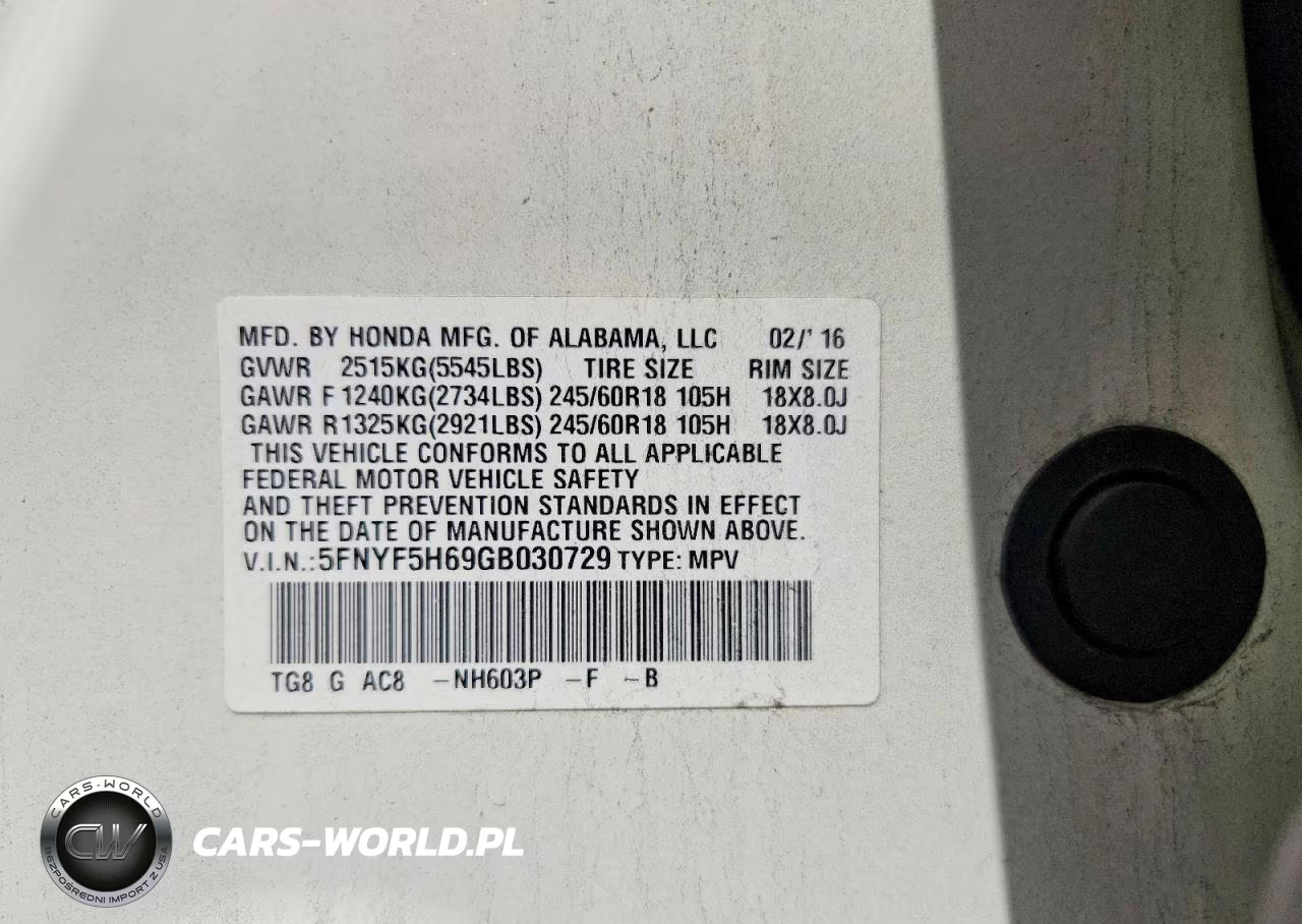 2016 Honda Pilot Exl VIN:5FNYF5H69GB030729 - 12