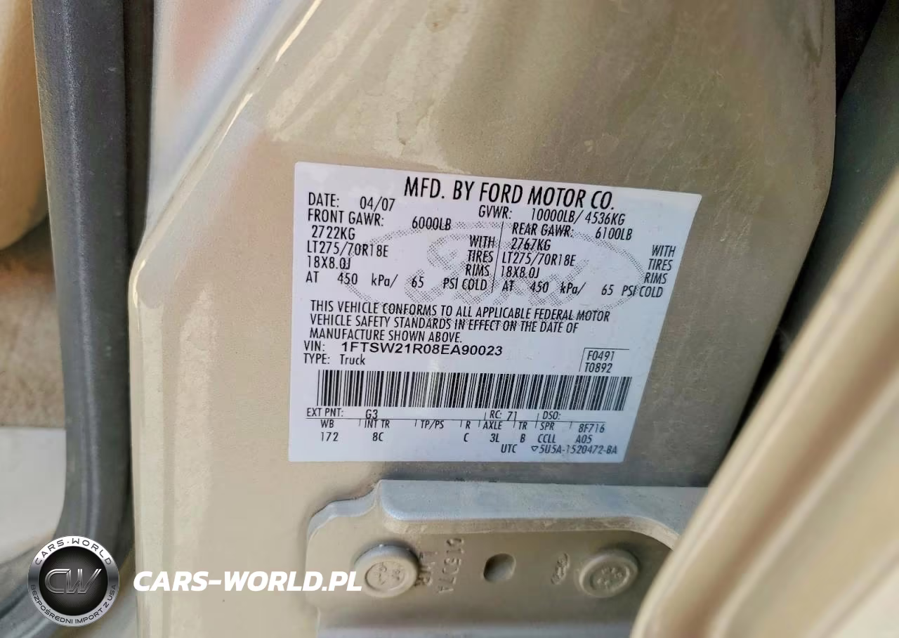 2008 Ford F250 Super Duty VIN:1FTSW21R08EA90023 - 12