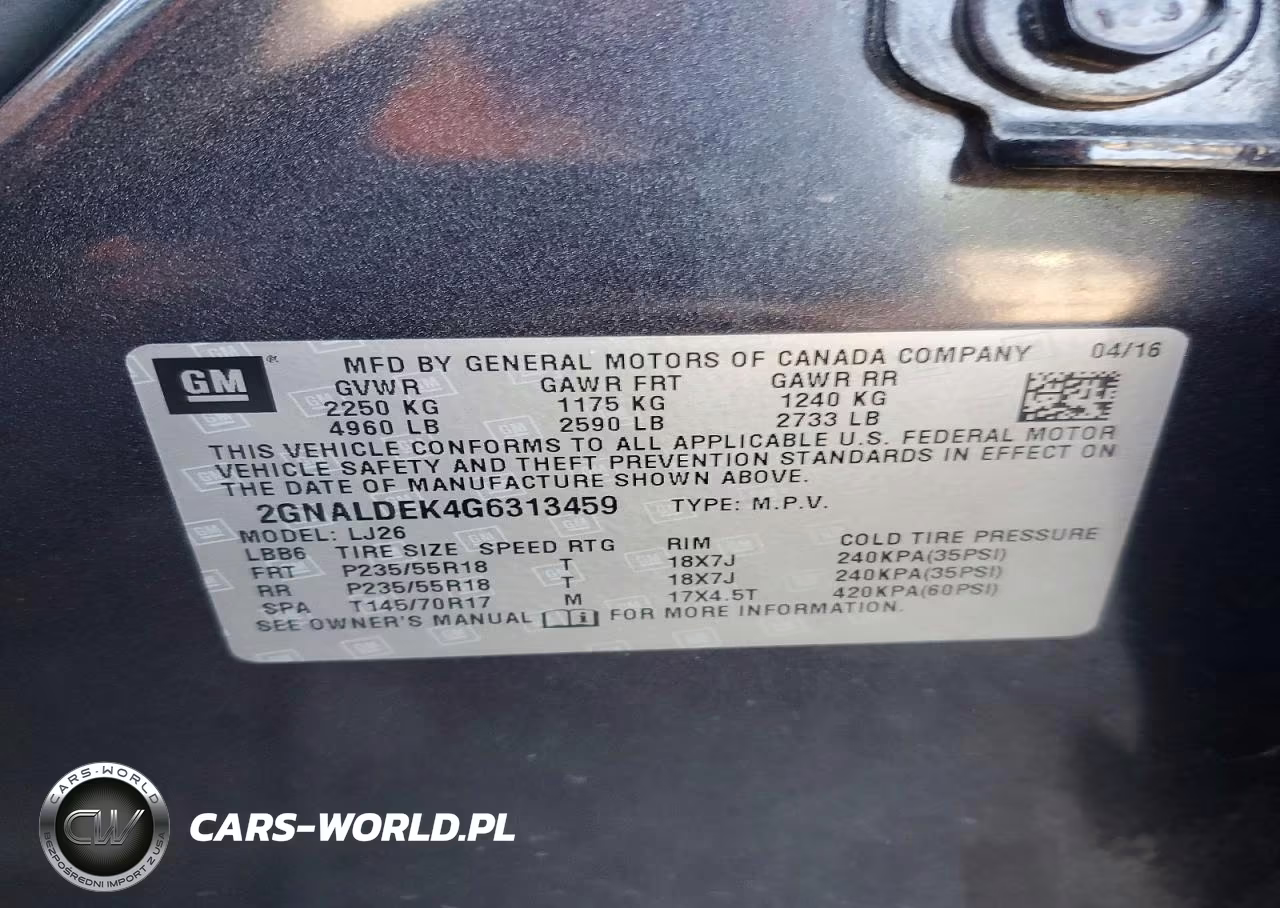 2016 Chevrolet Equinox Ltz VIN:2GNALDEK4G6313459 - 13