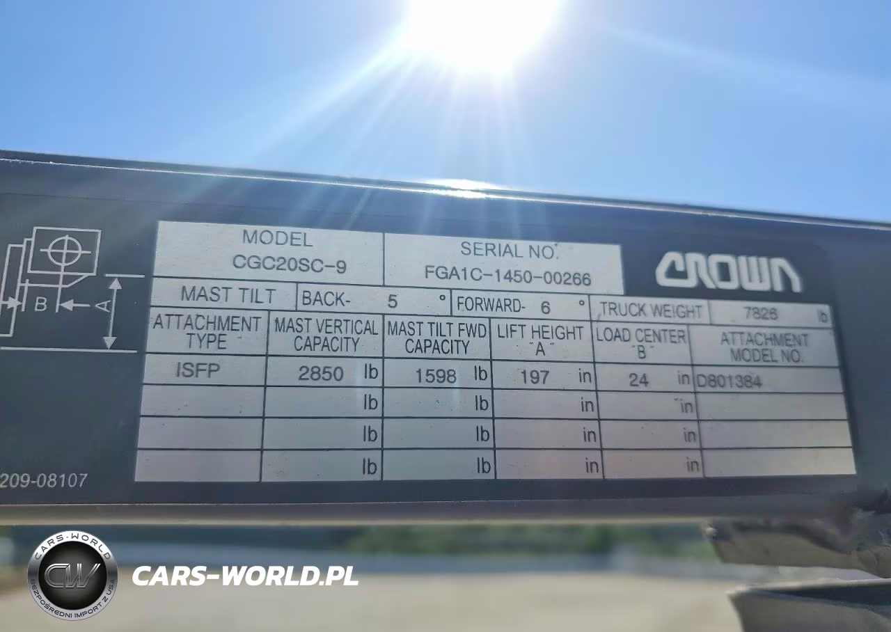 2005 Crown Cgc20Sc-9 Forklift VIN:000FGA1C145000266 - 10