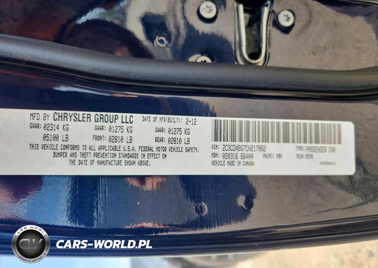 2012 Dodge Charger Se VIN:2C3CDXBG7CH217862 - 13