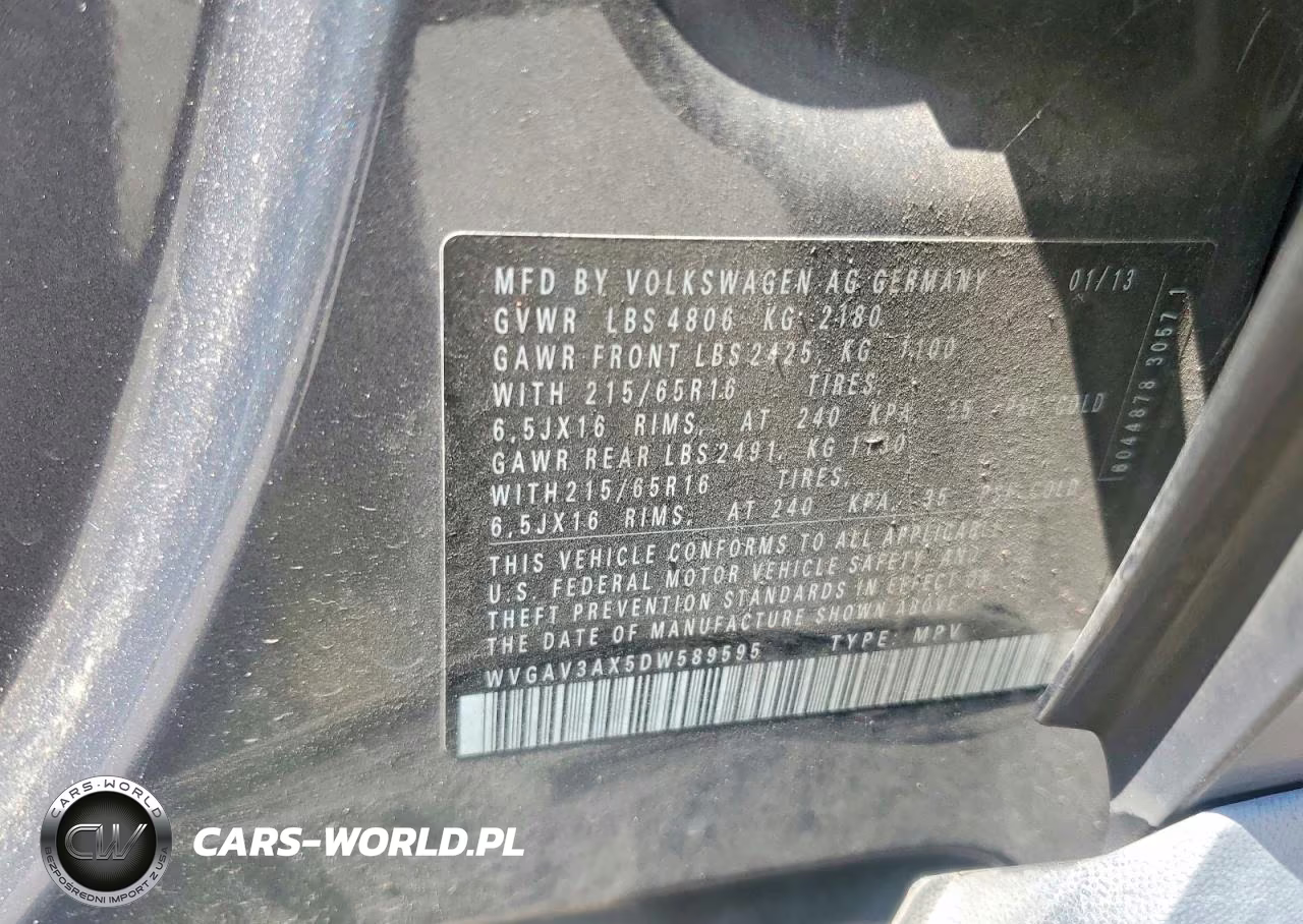 2013 Volkswagen Tiguan S-Se-Sel VIN:WVGAV3AX5DW589595 - 13