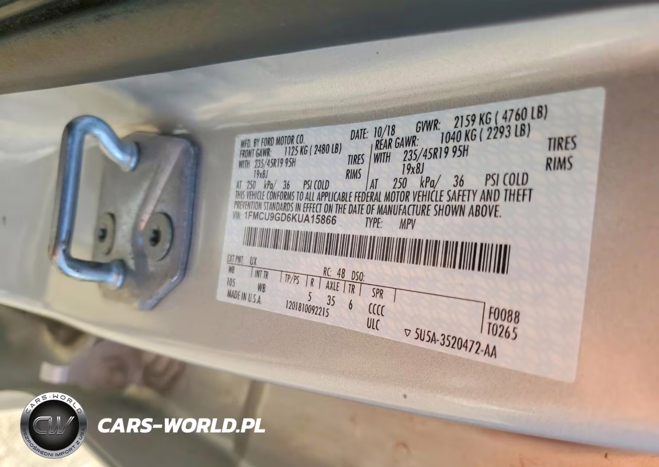 2019 Ford Escape Se VIN:1FMCU9GD6KUA15866 - 13