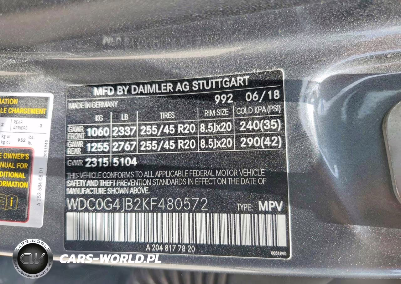 2019 Mercedes-Benz Glc 300 VIN:WDC0G4JB2KF480572 - 13