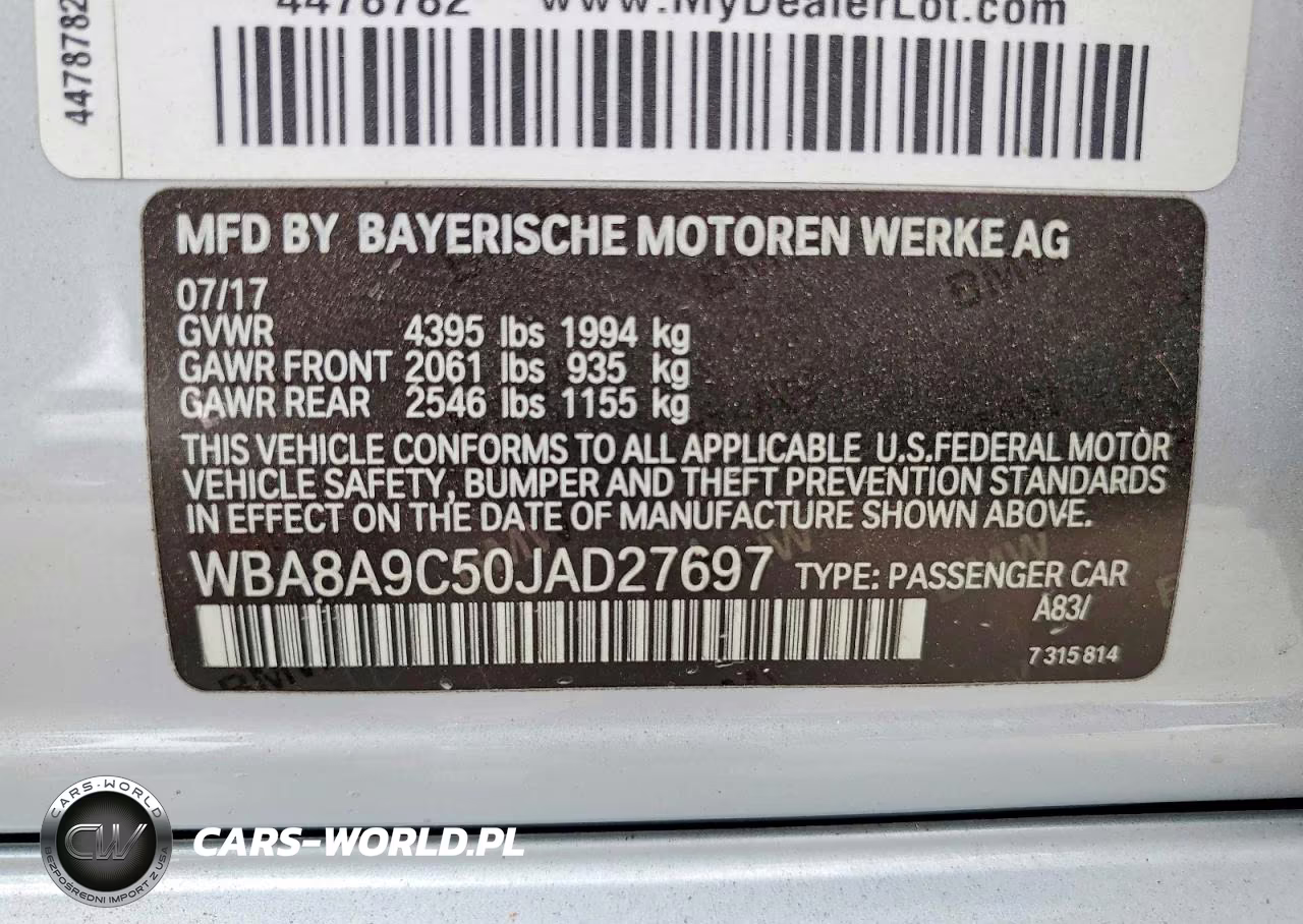 2018 BMW 320 I VIN:WBA8A9C50JAD27697 - 12