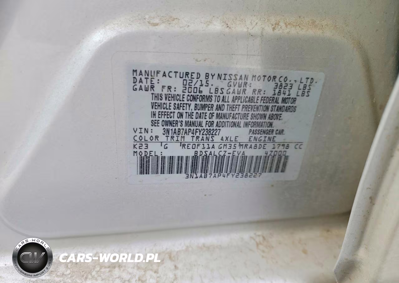 2015 Nissan Sentra S VIN:3N1AB7AP4FY238227 - 12
