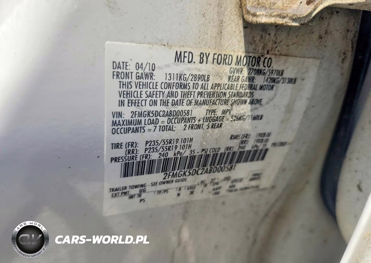 2010 Ford Flex Limited VIN:2FMGK5DC2ABD00581 - 12