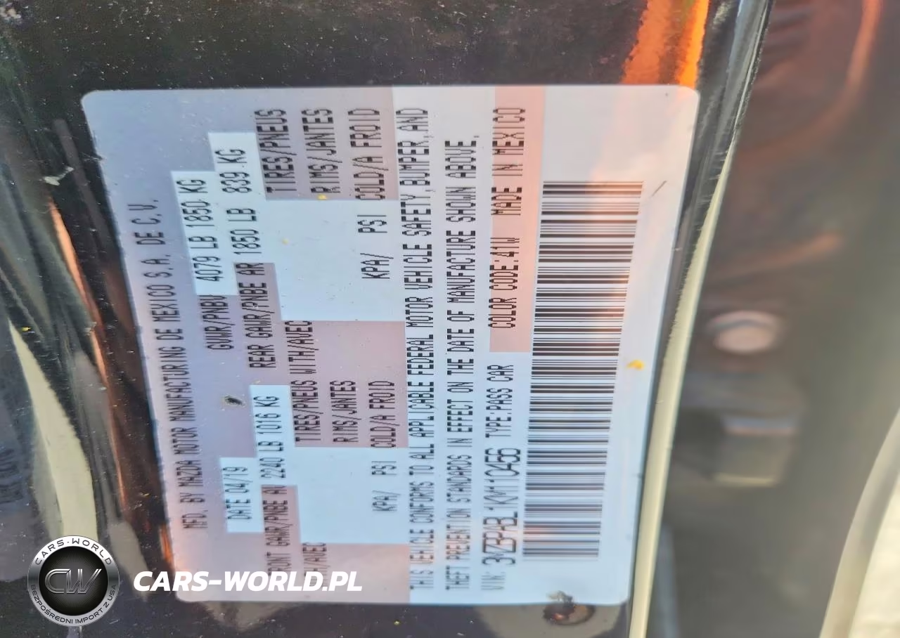 2019 Mazda 3 VIN:3MZBPABL1KM110456 - 12