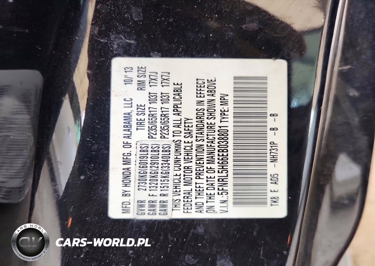 2014 Honda Odyssey Exl VIN:5FNRL5H66EB038801 - 13