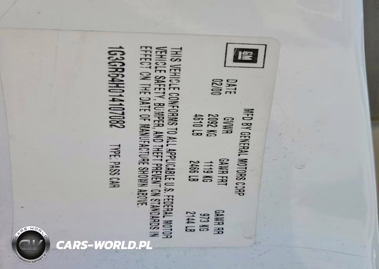2001 Oldsmobile Aurora VIN:1G3GR64H014107082 - 12