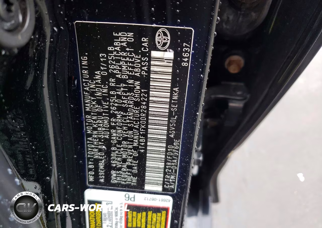 2013 Toyota Camry Le VIN:4T4BF1FK0DR284221 - 12