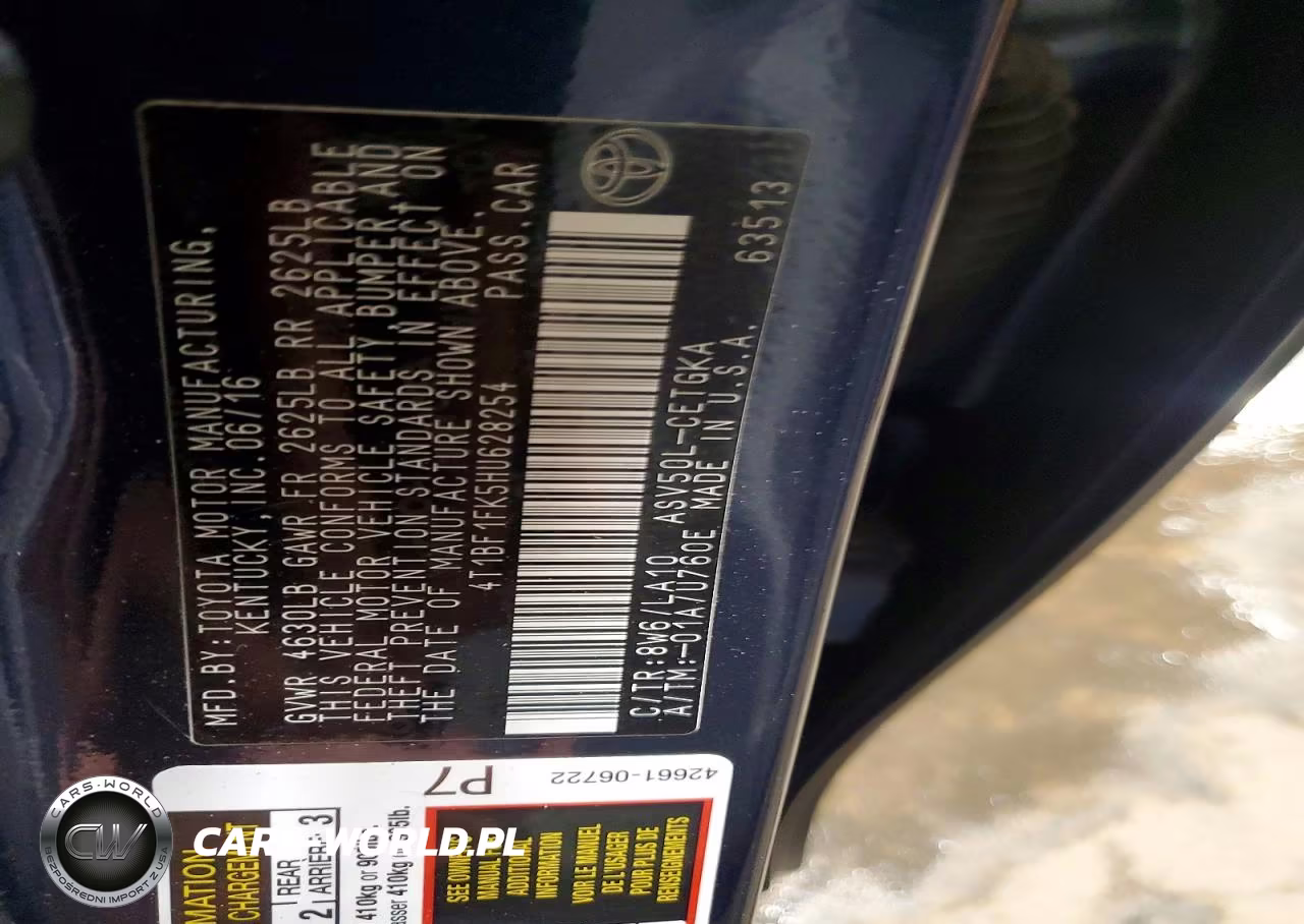 2017 Toyota Camry Xle VIN:4T1BF1FK5HU628254 - 13
