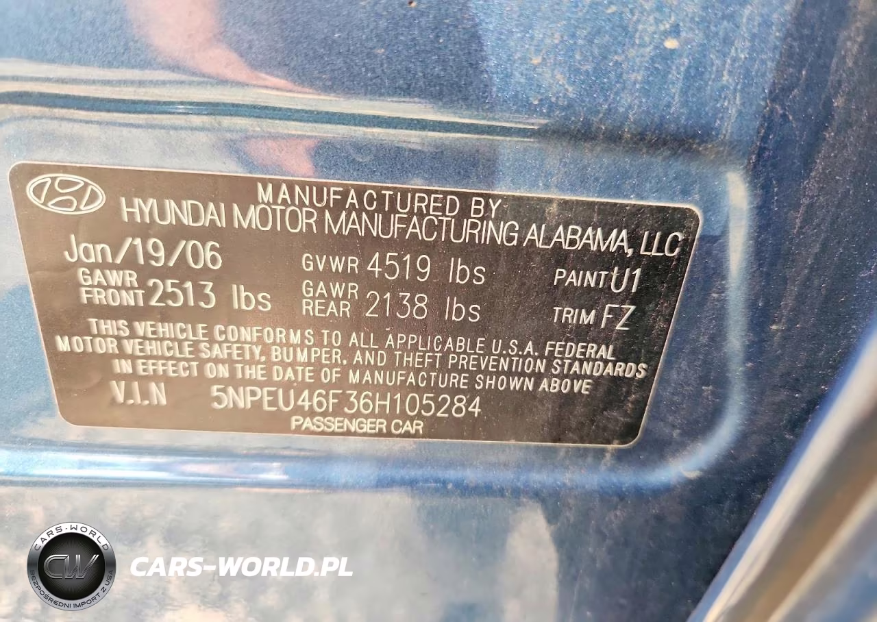 2006 Hyundai Sonata Gls V6 VIN:5NPEU46F36H105284 - 12