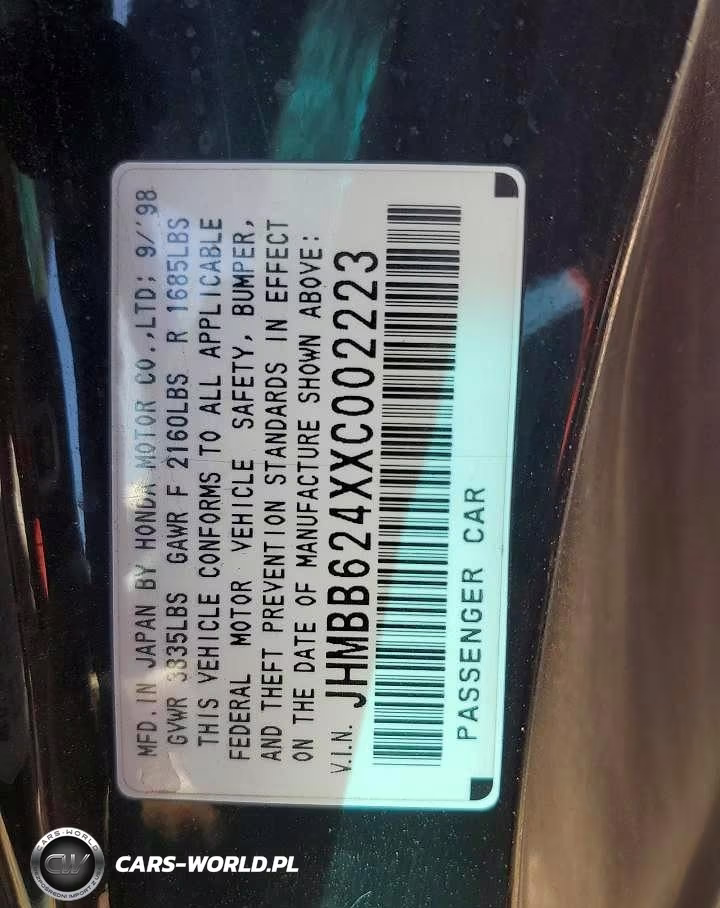 1999 Honda Prelude VIN:JHMBB624XXC002223 - 12