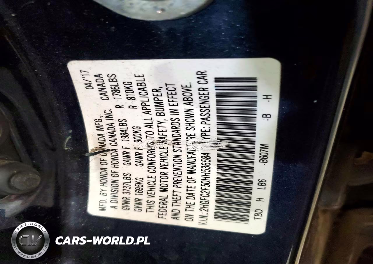 2017 Honda Civic Lx VIN:2HGFC2F50HH536584 - 12