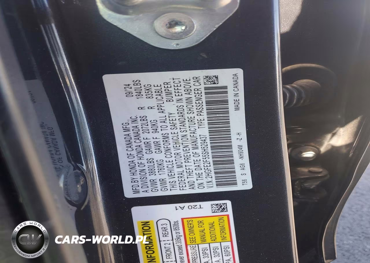 2025 Honda Civic Sport VIN:2HGFE2F55SH529437 - 12