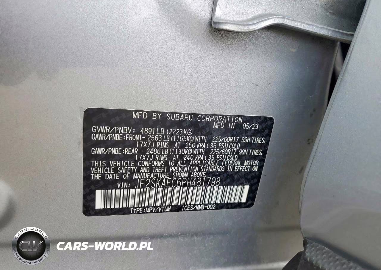 2023 Subaru Forester Premium VIN:JF2SKAEC6PH481798 - 13