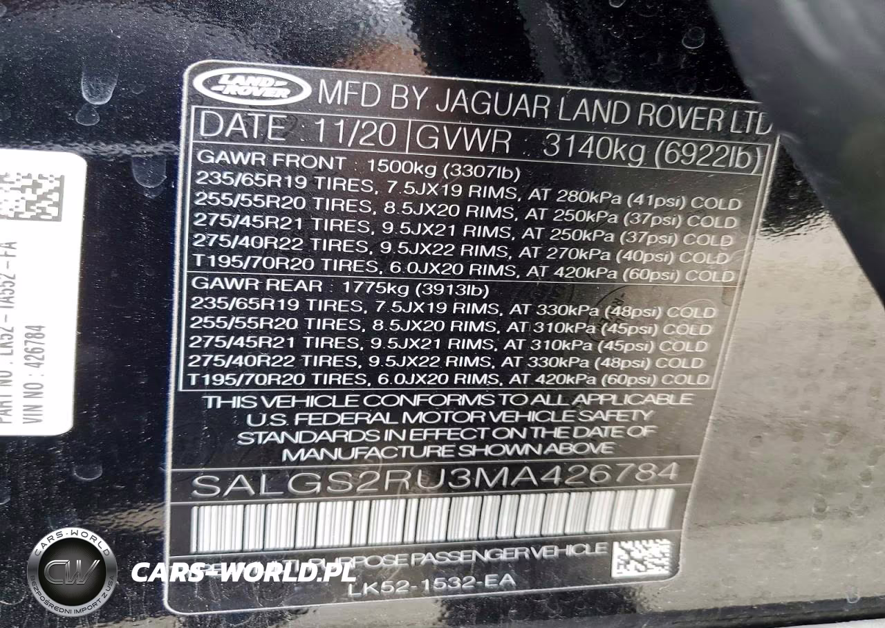 2021 Land Rover Range Rover Hse Westminster Edition VIN:SALGS2RU3MA426784 - 14