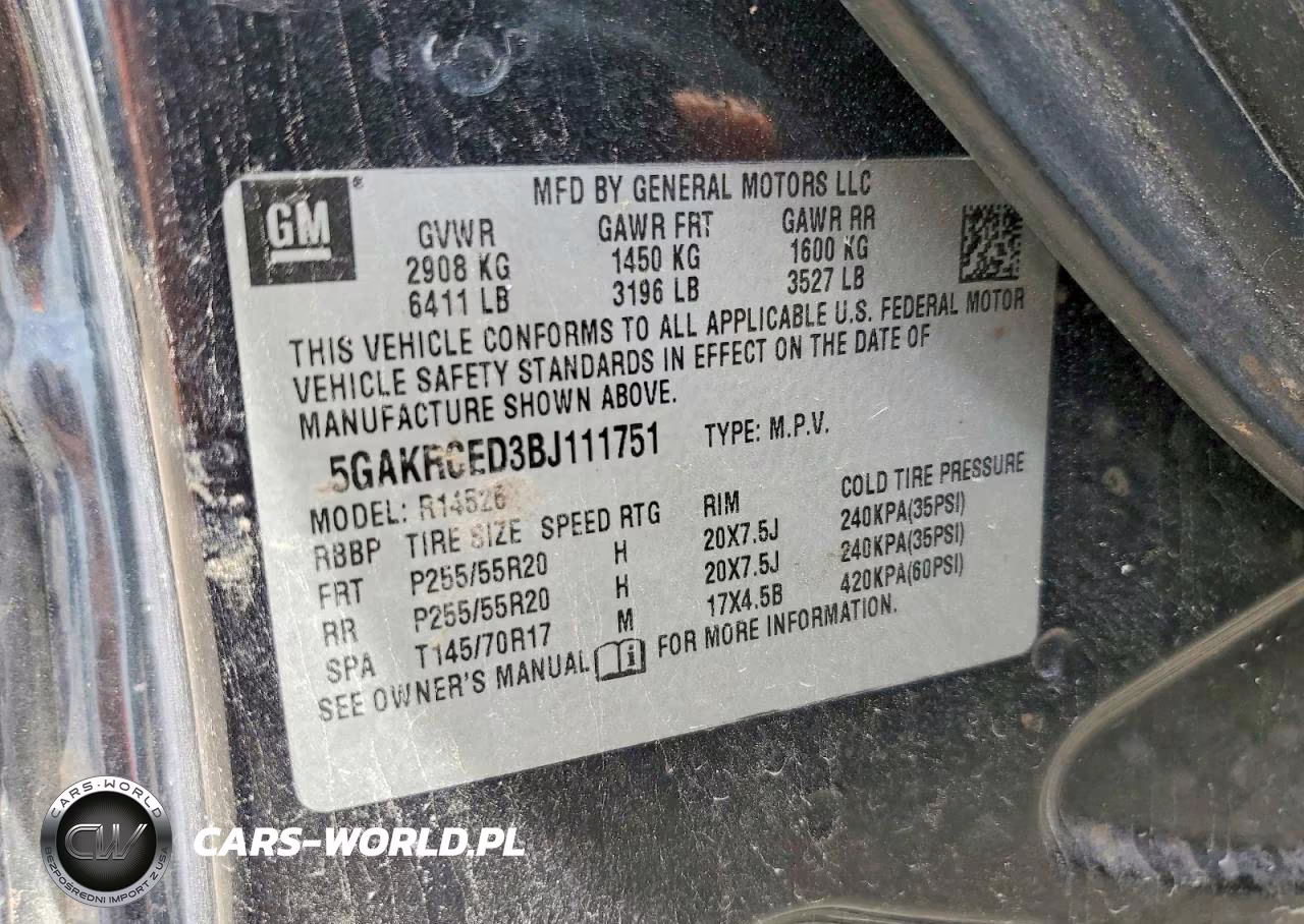 2011 Buick Enclave Cxl VIN:5GAKRCED3BJ111751 - 12