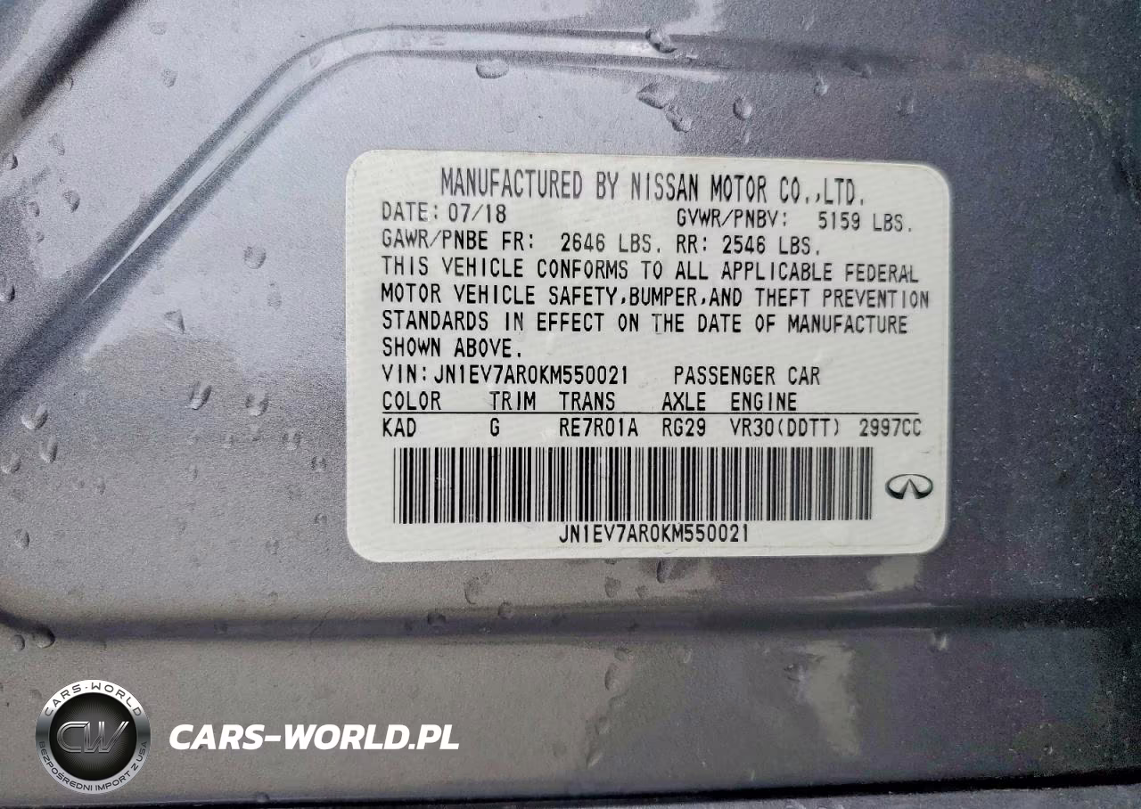2019 Infiniti Q50 3.0T Luxe VIN:JN1EV7AR0KM550021 - 13