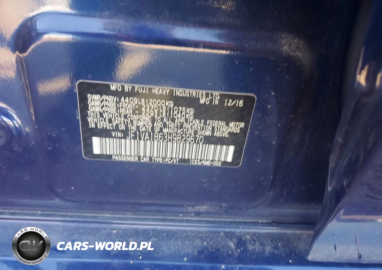 2017 Subaru Wrx VIN:JF1VA1B63H9829670 - 12