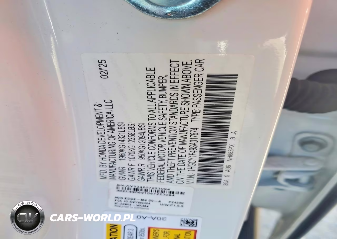 2025 Honda Accord Se VIN:1HGCY1F49SA017674 - 12