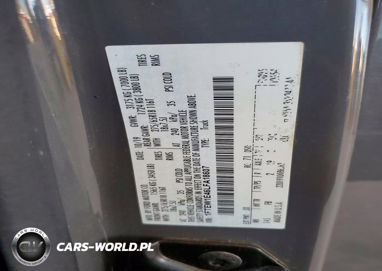 2020 Ford F150 Supercrew VIN:1FTEW1E46LFA18607 - 12