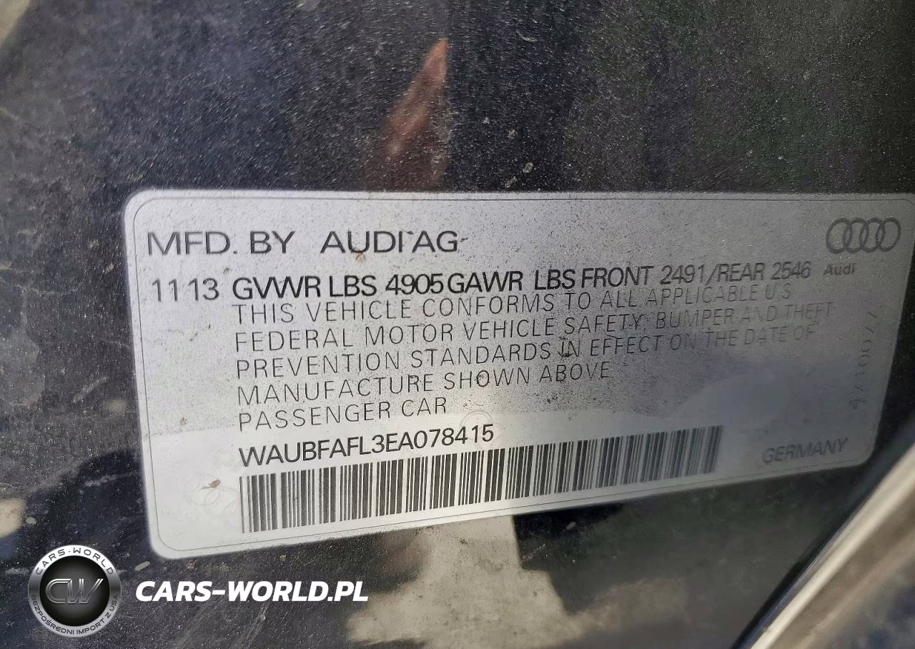 2014 Audi A4 Premium VIN:WAUBFAFL3EA078415 - 12
