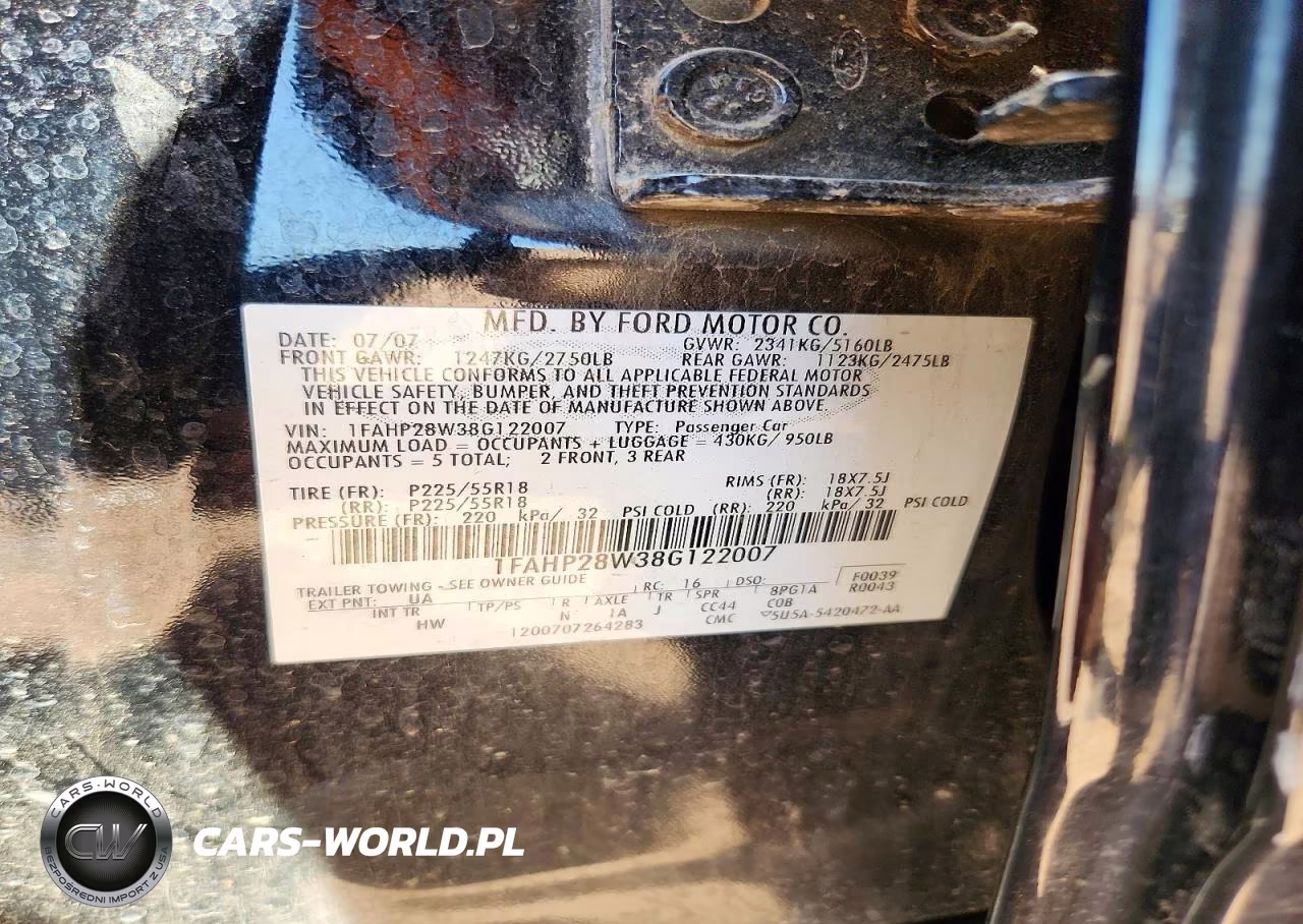 2008 Ford Taurus Limited VIN:1FAHP28W38G122007 - 13