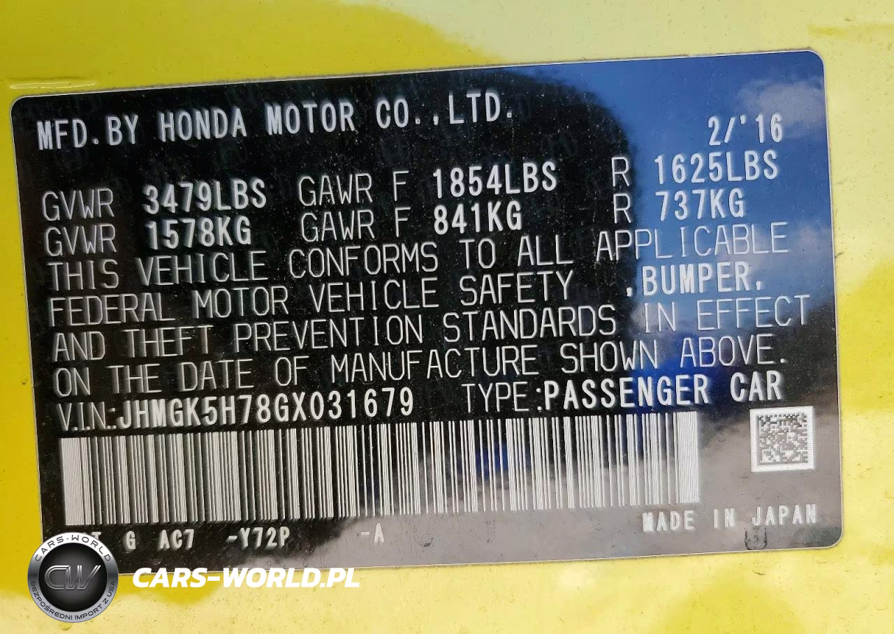 2016 Honda Fit VIN:JHMGK5H78GX031679 - 12
