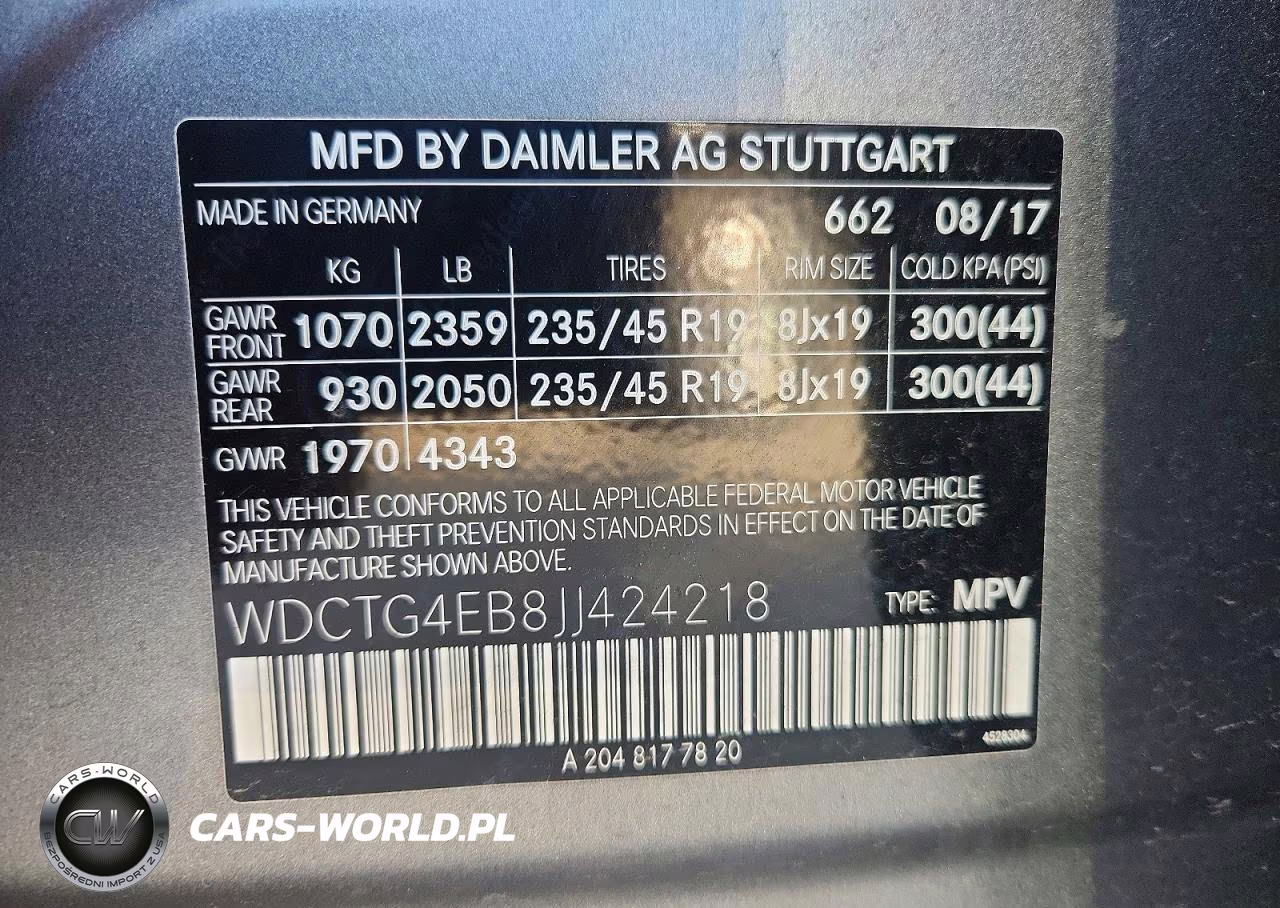2018 Mercedes-Benz Gla 250 VIN:WDCTG4EB8JJ424218 - 12