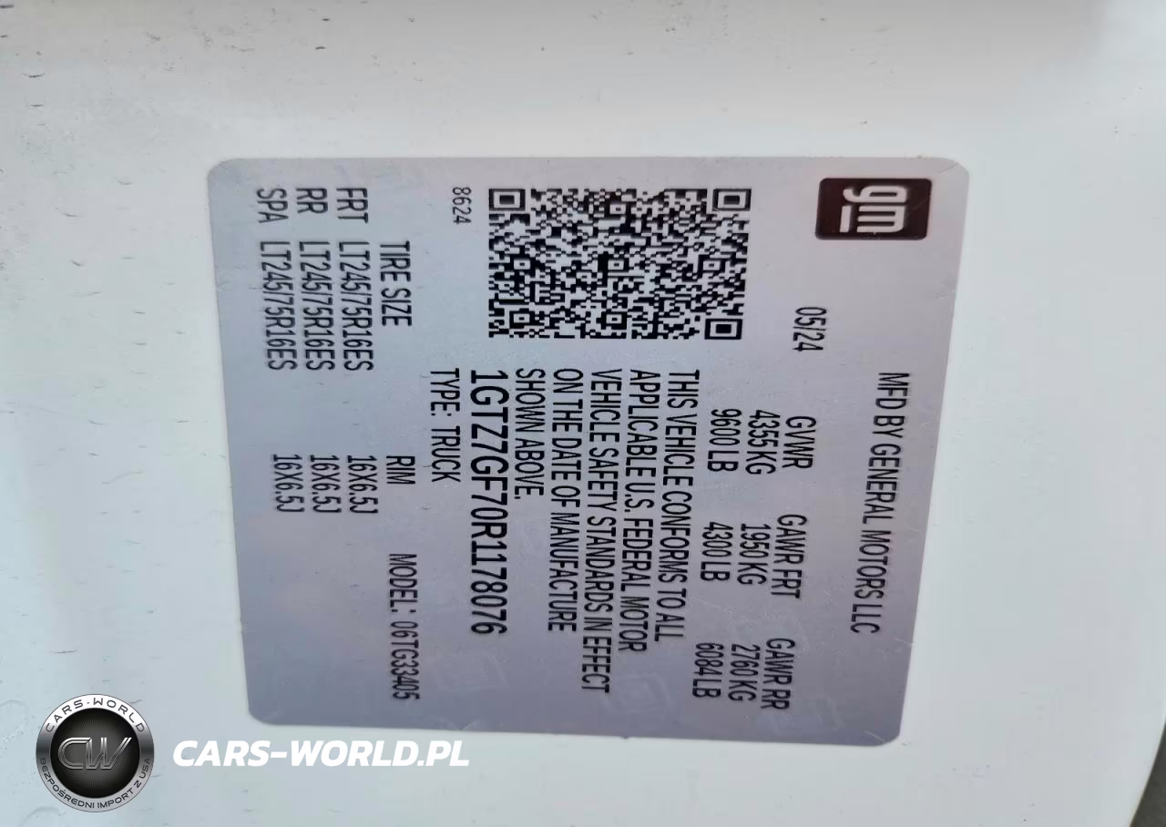 2024 GMC Savana Delivery Van VIN:1GTZ7GF70R1178076 - 12