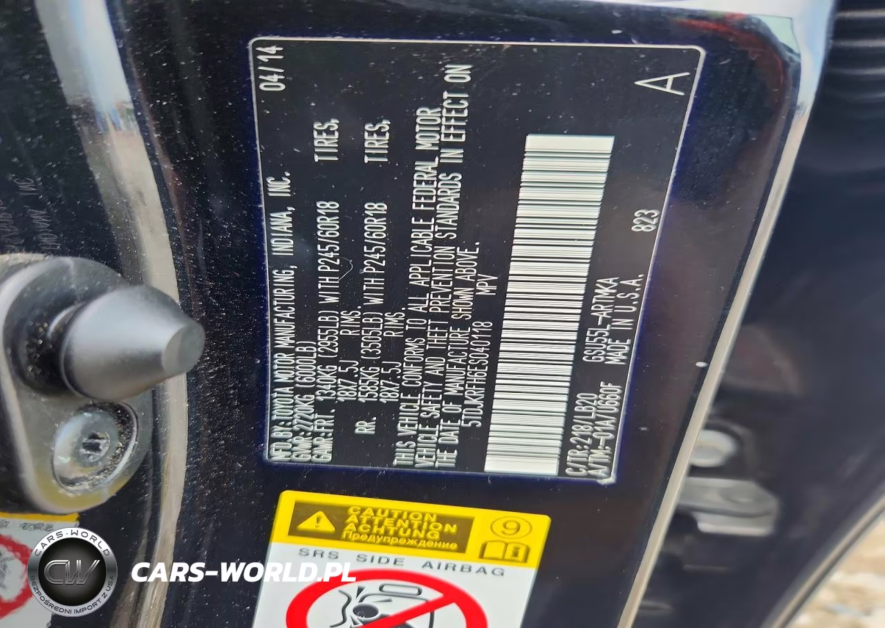 2014 Toyota Highlander Xle VIN:5TDJKRFH6ES040118 - 13