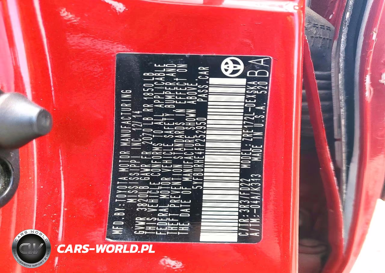 2015 Toyota Corolla S Plus VIN:5YFBURHE4FP252950 - 12
