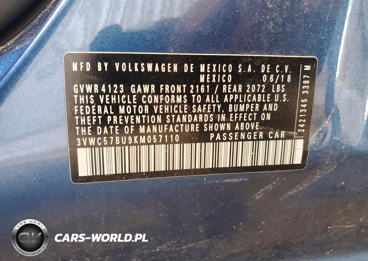 2019 Volkswagen Jetta VIN:3VWC57BU9KM057110 - 12