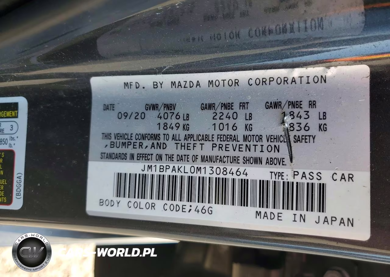 2021 Mazda 3 Select VIN:JM1BPAKL0M1308464 - 12