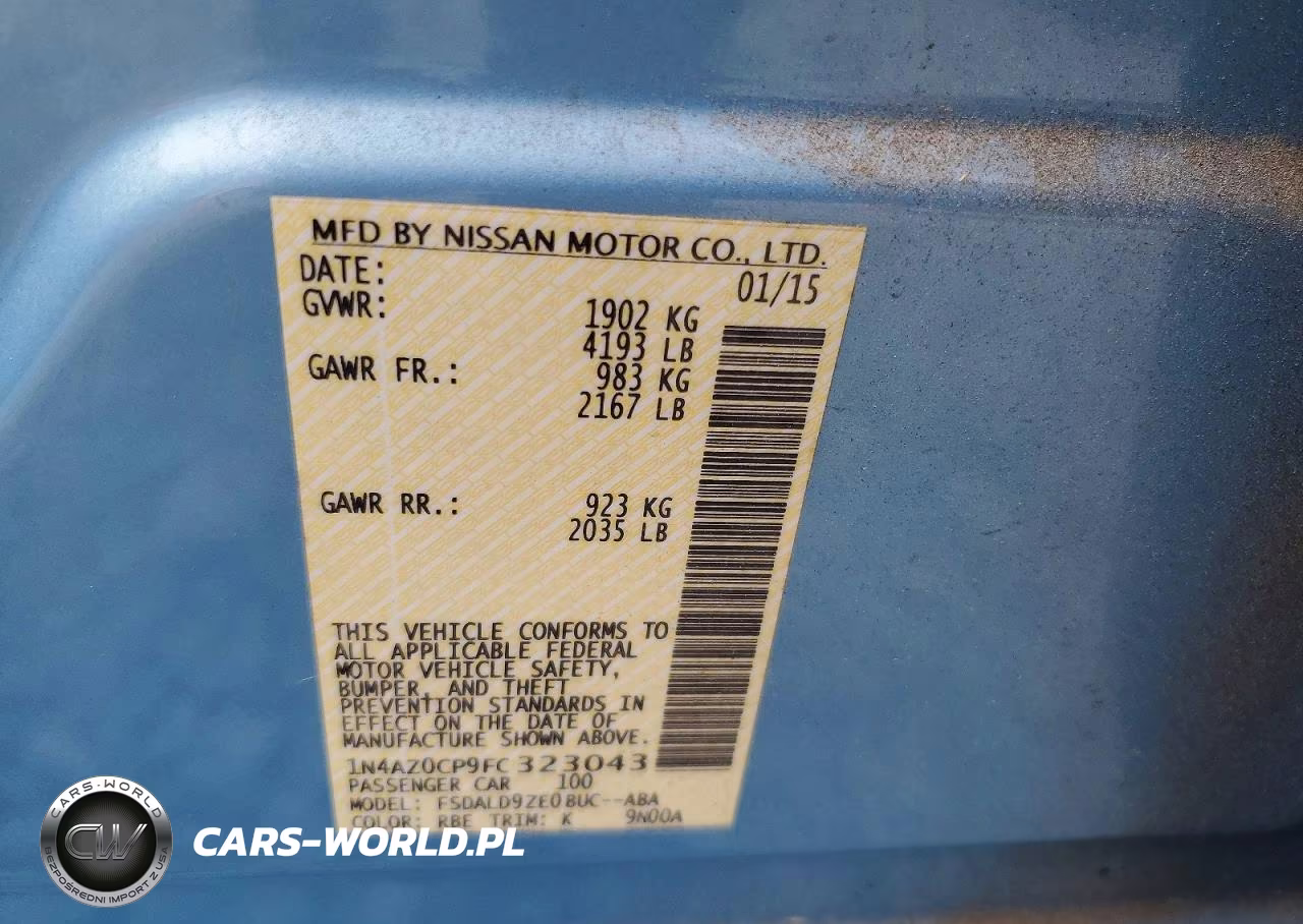 2015 Nissan Leaf Sv VIN:1N4AZ0CP9FC323043 - 13