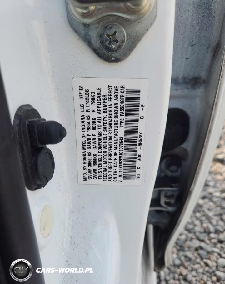 2012 Honda Civic Lx VIN:19XFB2F53CE078643 - 13