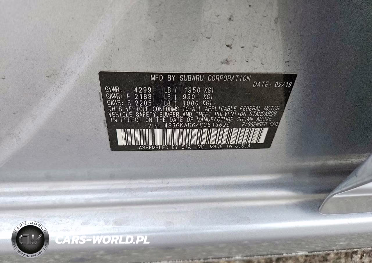 2019 Subaru Impreza Premium VIN:4S3GKAD64K3613625 - 12