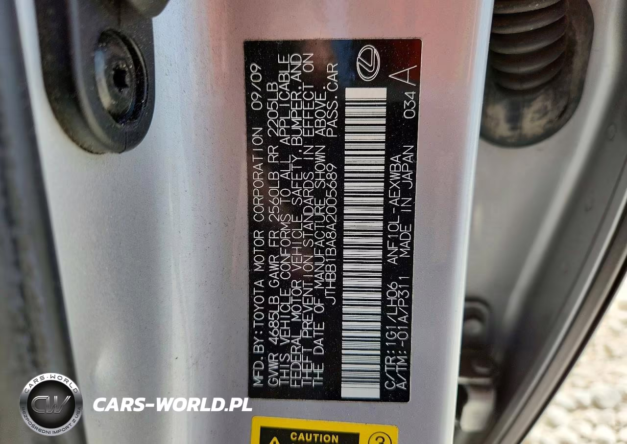 2010 Lexus Hs 250H VIN:JTHBB1BA8A2005689 - 12