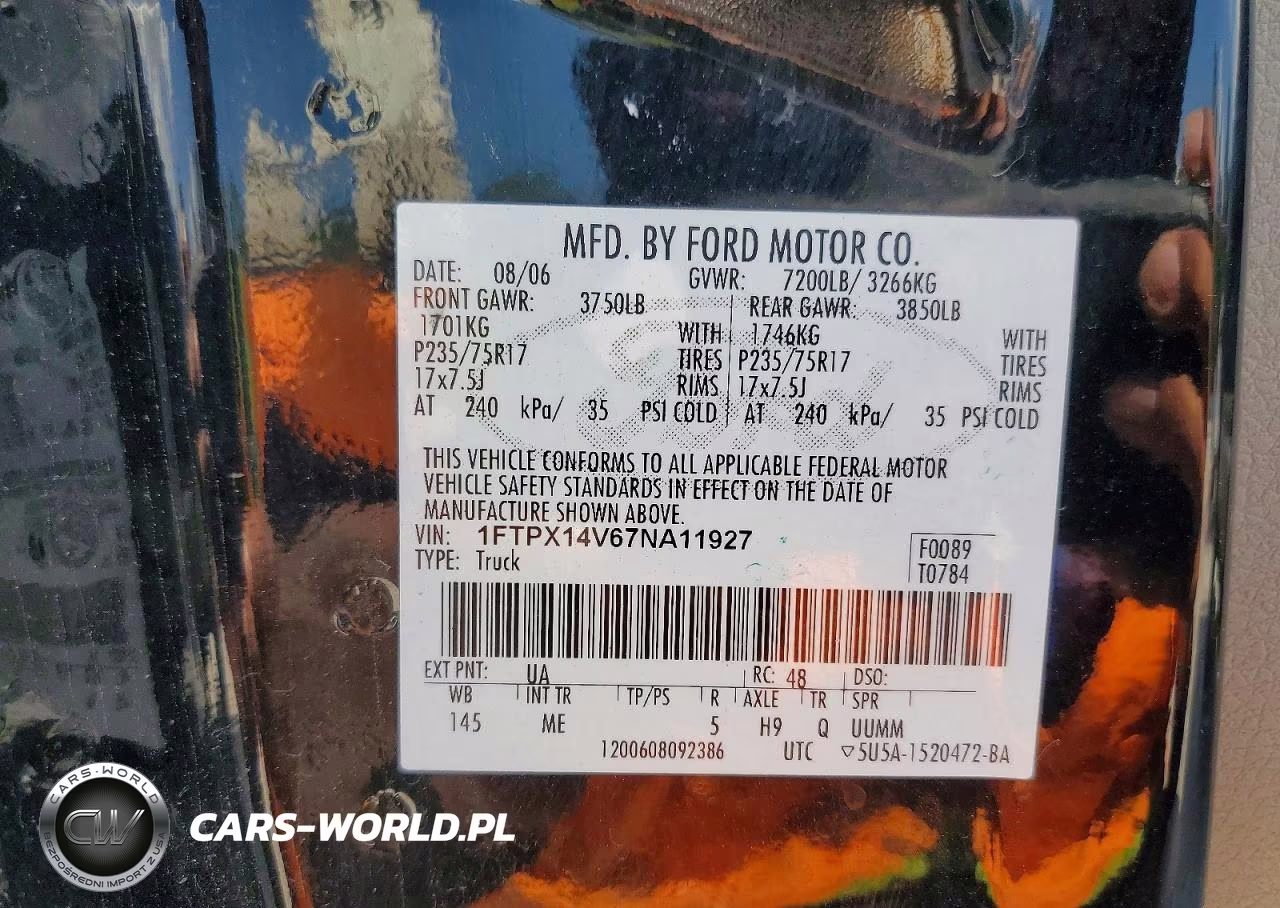 2007 Ford F150 VIN:1FTPX14V67NA11927 - 12