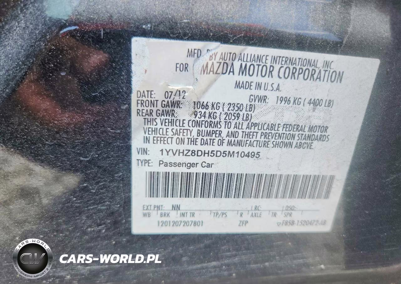 2013 Mazda 6 VIN:1YVHZ8DH5D5M10495 - 12
