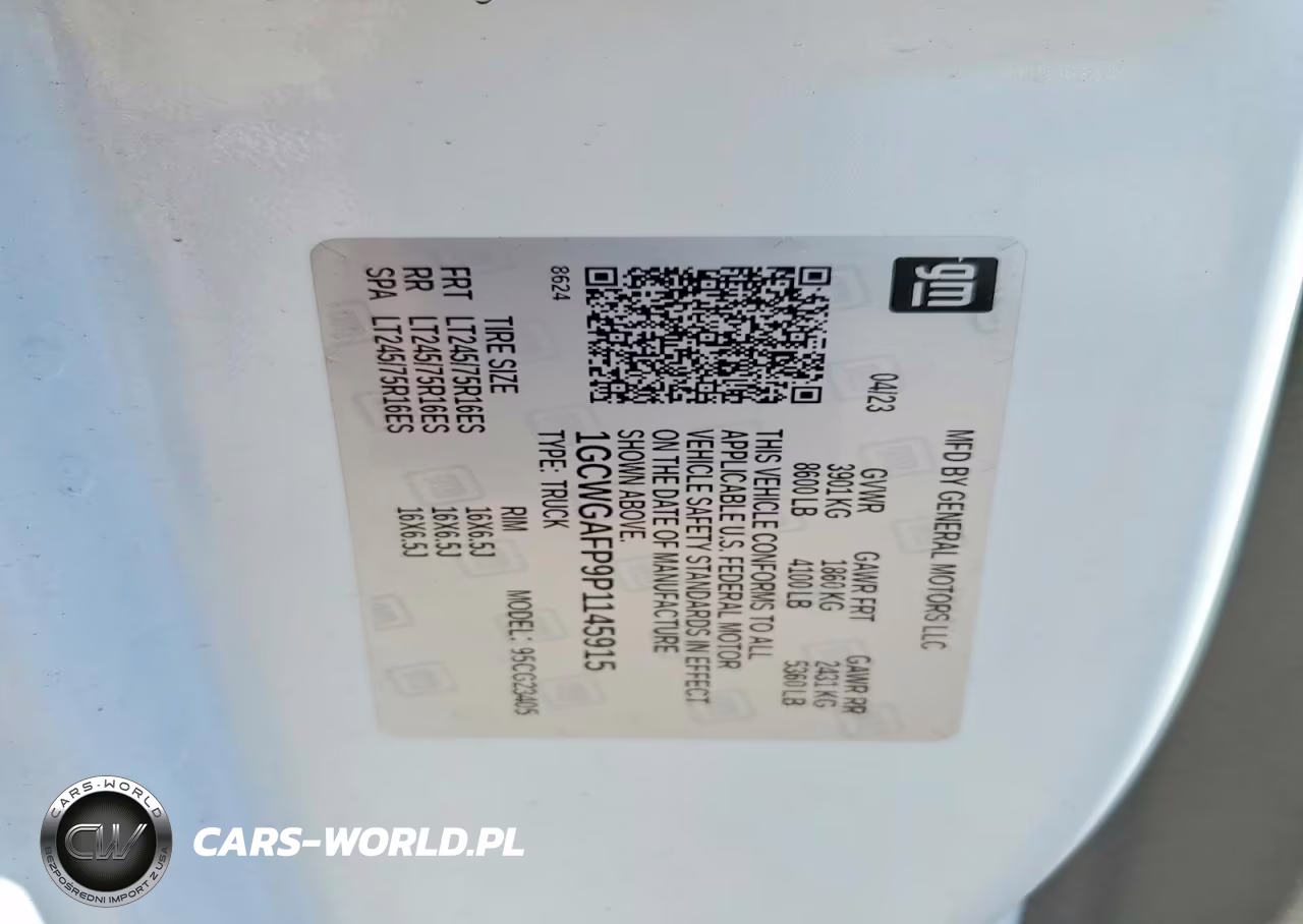 2023 Chevrolet Express G2500 VIN:1GCWGAFP9P1145915 - 14