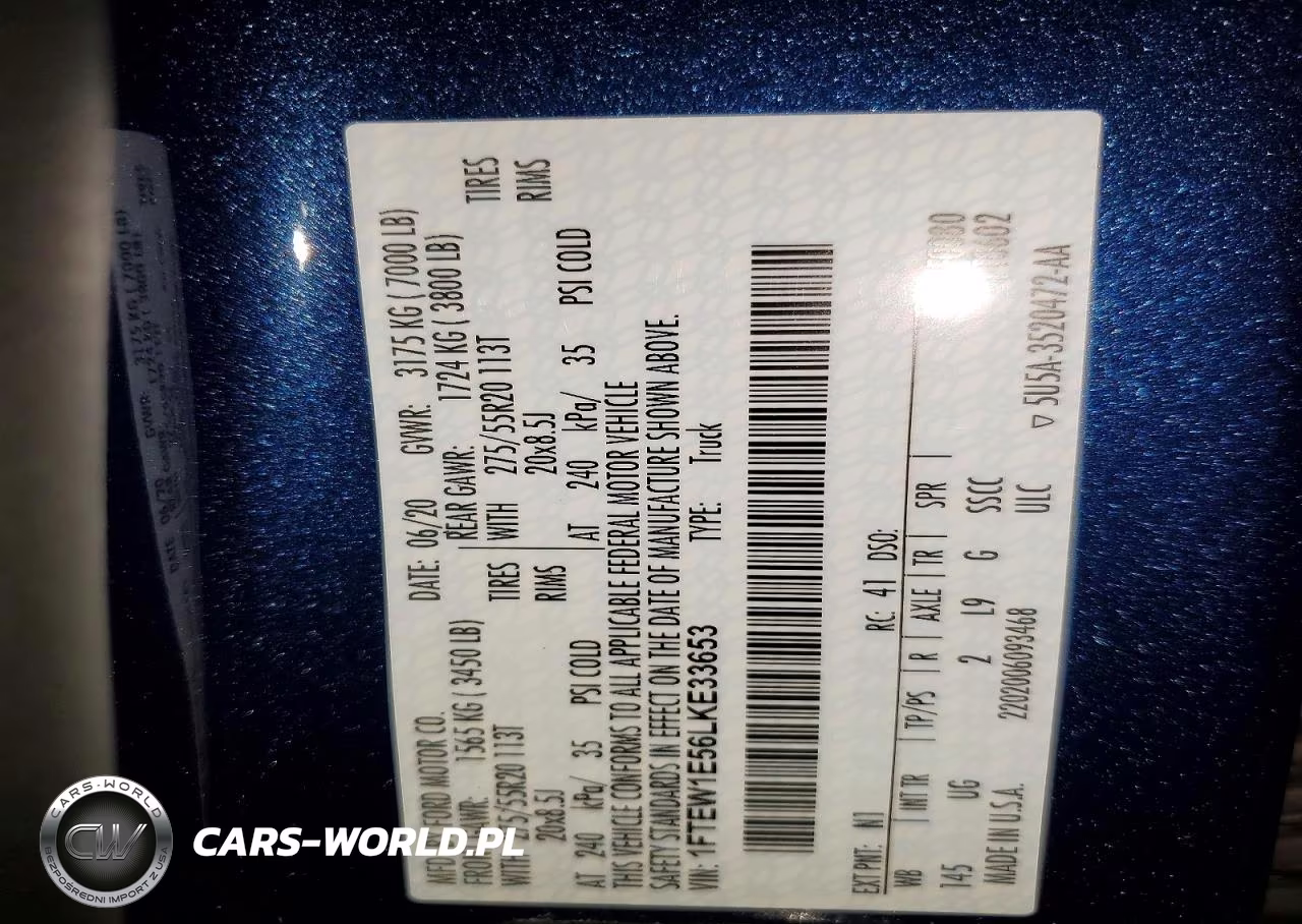 2020 Ford F150 Supercrew VIN:1FTEW1E56LKE33653 - 12