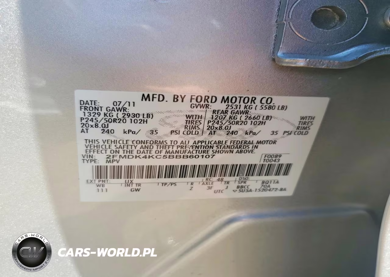 2011 Ford Edge Limited VIN:2FMDK4KC5BBB60107 - 13